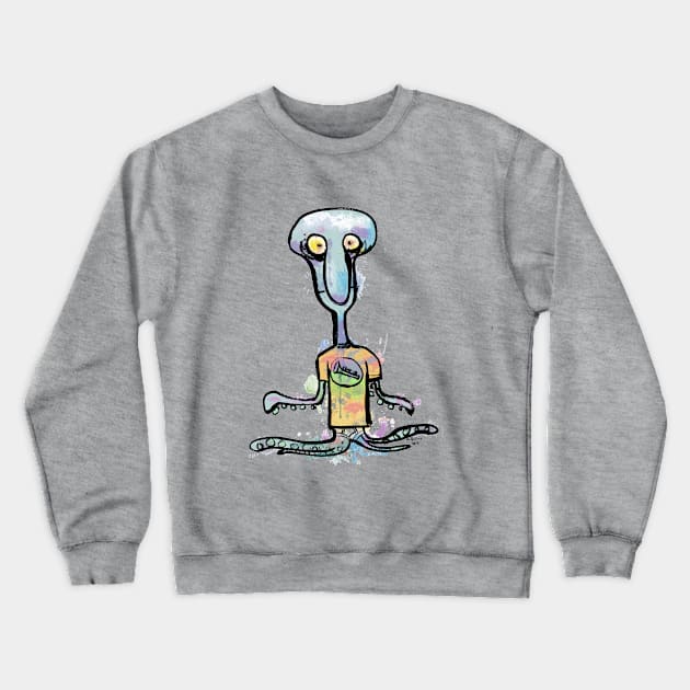 Bad-Night Squidward Crewneck Sweatshirt by GeneD